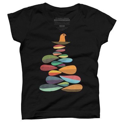 Girl's Design By Humans Wild bird nest By radiomode T-Shirt