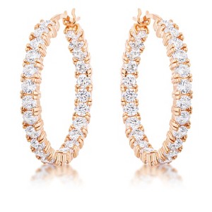 Slickblue 5.5 Carat Cubic Zirconia Eternity Hoop Earrings for Women, Rose Gold/Gold/Silver, Classic Style - 1 of 1