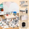 Kids Table and 4 Chairs Set - Height Adjustable Toddler Table with Non-Slip Legs/Graffiti Desktop for Ages 2-10, for Home, Classroom & Daycare - 2 of 4