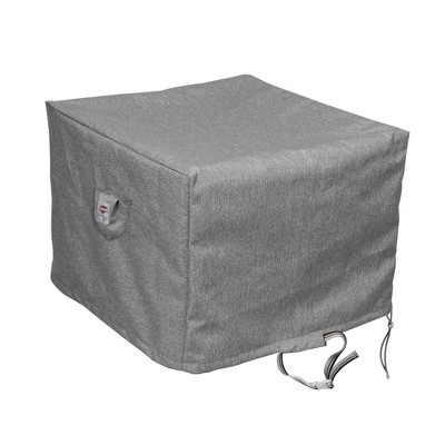 Shield Platinum 3-Layer Water Resistant Polyester Outdoor Ottoman Cover - 29x26x17" Grey Melange