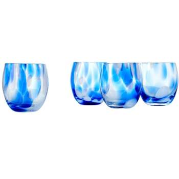 Blue Rose Polish Pottery Hand blown Juice Glass Set