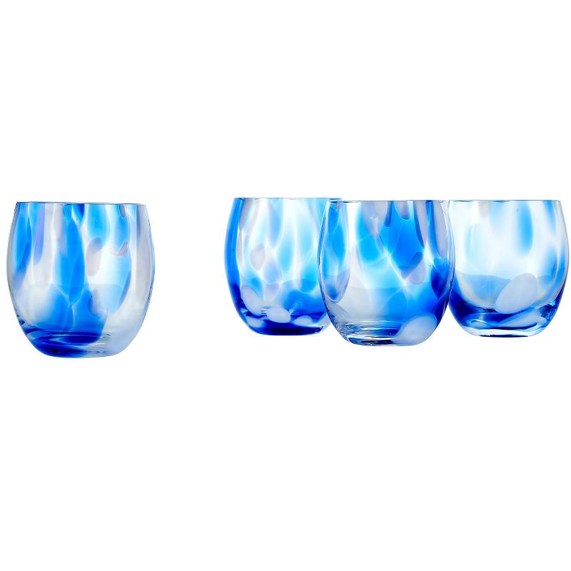 Blue Rose Polish Pottery Hand blown Juice Glass Set, 1 of 2
