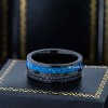 Jewelry Avalanche Black IP Eternity CZ with Opal Inlay Pipe Cut Tungsten Carbide Wedding Band, Comfort-fit, 8mm - 3 of 4