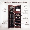 Yukimo Lockable Wall Door Mounted Mirror Jewelry Cabinet with LED Lights, Premium MDF Board Storage Armoire with Auto-On Lighting - 2 of 4