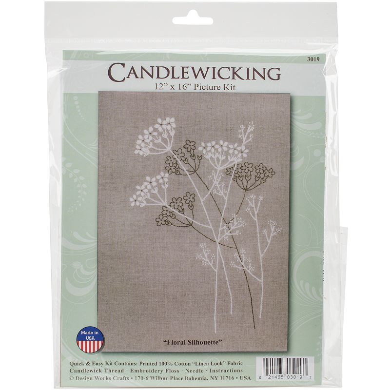 Design Works Candlewicking Kit 18"X24"-Floral Silhouette-Stitched In Thread, 1 of 3
