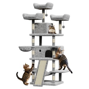 COZONY Multi-Level Cat Tree Tower for Indoor Cats –Cat Furniture with Condo, Hammocks, Plush Perches, Basket, Dangling Toys Sisal Scratching Posts - 1 of 4