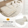 116.5" Sectional Sofa Full-compressed Sofa Couch Free-combined Sofa for Living Room, Beige - 4 of 4