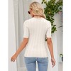 Womens Slim Fit Knit Short Sleeve Tops with Round Neck Sweater Style - 2 of 4