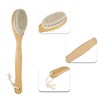 Unique Bargains Double-Side Long Handle Bath Brush for Shower 15.75"x3.03" Beige 1 Pc - 3 of 4