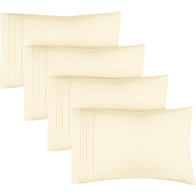 Ultra Soft Solid Pillowcases Set of 4 - Cozy & Breathable 4 Piece Pillow Covers - CGK Linens