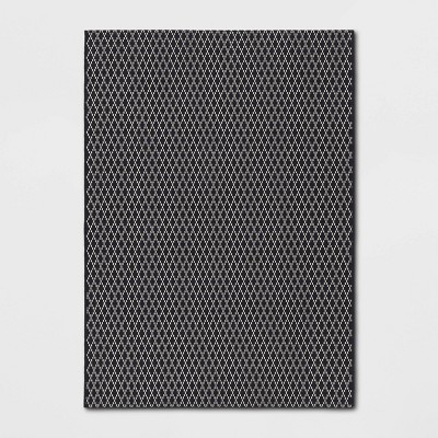 4'x5'6" Small Diamond Area Rug Charcoal Gray - Room Essentials™