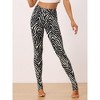 INSPIRE CHIC Women's Printed Stripe High Waist Elastic Waistband Yoga Stirrup Pants - 4 of 4
