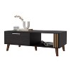 NicBex Coffee Tables for Living Room Modern Rectangle Coffee Table with a Door, Conical Legs, and Open Storage, Scratch-resistant Surface, Wenge - 4 of 4