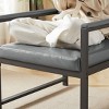 CAVINAS Minimalist Armchair with Tech Cloth Upholstery,Living Room Accent Chair with Metal Frame&Soft Backrest,Modern Reading Chair for Study - 2 of 4