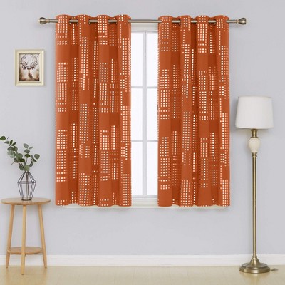 Deconovo Room Darkening Silver Foil Grommet Curtains (2 Panels)