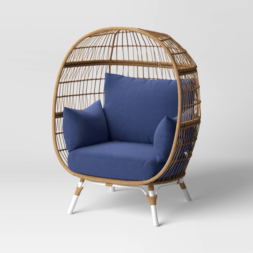 4pc Southport Egg Chair Replacement Outdoor Cushion Sets Navy Blue - Threshold™(incomplete cushion only)