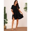 Seta T Women's V Neck Ruffle Short Sleeve Tiered A-Line Flowy Beach Babydoll Dress with Pockets - 4 of 4