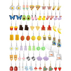 36 Pairs Funky Drop Earrings Set, Cute Mushroom Bear Cat Flower Dangle Jewelry for Teen Girls - 1 of 4