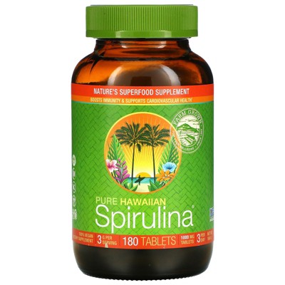 Nutrex Hawaii Pure Hawaiian Spirulina, 1,000 mg, 180 Tablets, Greens and Superfood Supplements