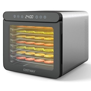 Costway Food Dehydrator 7 Stainless Steel Trays Dryer with 1-24H Timer Silver - 1 of 4