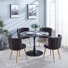Grey 2-piece set Modern dining chair with iron tube wood color legs, short fur seat cushion and comfortable backrest - 2 of 4