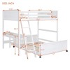 Grungis Full Over Full Loft Bed with Desk and Guardrails,Modern Bunk Bed with Ladder,Loft and Bunk Bed for Bedroom - 3 of 4