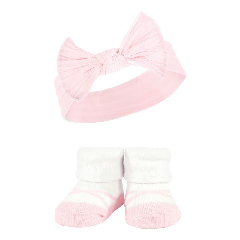 Hudson Baby Infant Girls Headband and Socks Giftset, Pink Taupe, One Size, 5 of 6