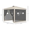 VisioGear 10'*10' Pop Up Canopy Tent with Netting, Instant Screen House Room, Height Adjustable with Windows, and Carry Bag, Beige, 117"*117"*113" - 3 of 4