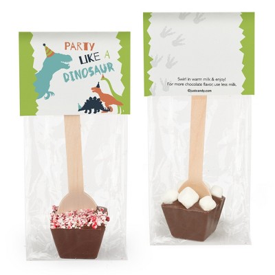 3 Pcs Birthday Hot Chocolate Spoons Milk Chocolate Mini Marshmallows Dinosaur