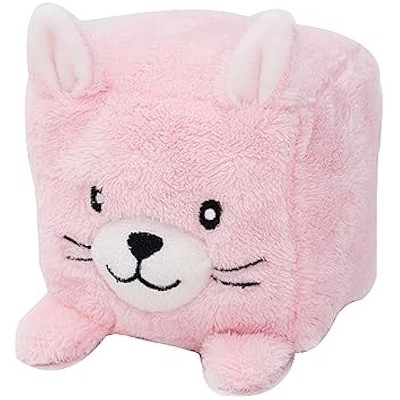 ZippyPaws - Squeakie Blocks, Stuffing Squeaky Plush Dog Toy, Square Shape for Endless Fun - Bunny