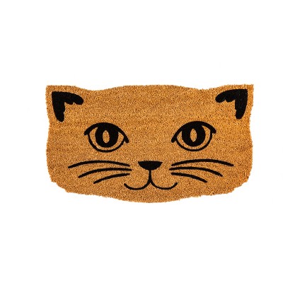 Evergreen Cat Face Shaped Coir Mat