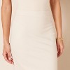 Women's Ponte Pull-On Pencil Skirt - Fitted Above The Knee Beige - 3 of 4