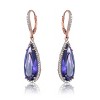 Guili Teardrop Leverback Earrings in Sterling Silver with CZ in Amber, Emerald, Sapphire, Gold & Rose Gold – Vibrant Sparkle for Luxe Appeal - 3 of 3