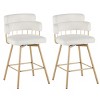 Counter Height Bar Stools Set of 2,Swivel Upholstered Bar Stools with Metal Legs,Modern Bar Stools for Kitchen Island or Cafe-Coolbibila - 2 of 4