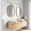 Wooakway 1PC/2PC Brown Wooden Oval Wall Mirror Vanity Farmhouse Decorative Mirrors with Irregular Edges for Bathroom Bedroom Entryway Living Room - 2 of 4
