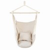 Hanging Hammock Chair Swing Max 660 Lbs Hanging Rope Swing with 2 Cushions for Backyard, Bedroom, Removable Steel Spreader Bar with Anti-Slip Rings - 3 of 4