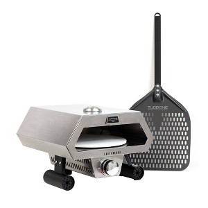 Turpone Mini 12" Rotating Stone Outdoor Portable Propane 1200 BTU Pizza Grill: Compact, High-Performance - 1 of 4