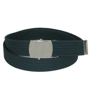 CTM Big & Tall Ribbed Fabric Belt with Nickel Buckle