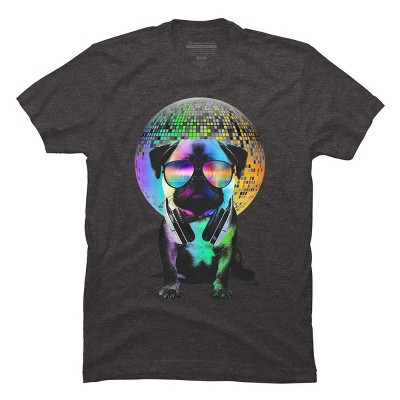 Men's Design By Humans Disco Pug By clingcling T-Shirt