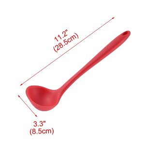 Unique Bargains Silicone Heat Resistant Cooking Tools Water Spoons 11.2" x 3.3" x 1.6" Red 1 Pc - 1 of 4