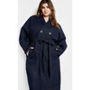 Women's Plus Size Laylo Trench Coat - dark denim | CITY CHIC - 4 of 4