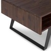 48" Solid Acacia Hardwood Coffee Table with Storage, Two Drawers and Open Compartments, Metal Angled Legs, Ideal for Living Room - 3 of 4