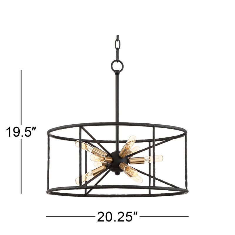 Possini Euro Design La Vista Black Chandelier 20 1/4" Wide Modern Sputnik 9-Light Fixture for Dining Room House Foyer Kitchen Island Entryway Bedroom, 4 of 10