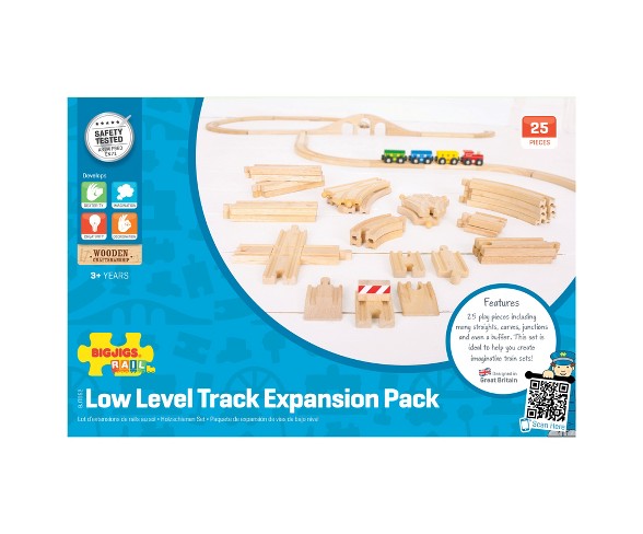 Bigjigs Rail Low Level Track Expansion Pack Wooden Railway Train Track