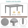 6-Piece Dining Set: Rectangular Wood Table, 4 Upholstered Chairs, Bench for Home Kitchen, Living Room, Bar - 4 of 4