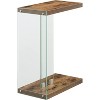 HomeStock Modern C Shaped End Table with Clear Glass Panels, Floating Shelf Design and Easy Sofa Side Convenience - 2 of 4