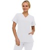 Saint Scrubs Womens 9-Pocket Medical Uniform Set- V-Neck Stretch Top with Tapered Straight Leg Pants - 4 of 4