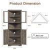 Tall Corner Storage Cabinet with Tempered Glass Doors, Barn Doors, and Adjustable Shelves - 2 of 4