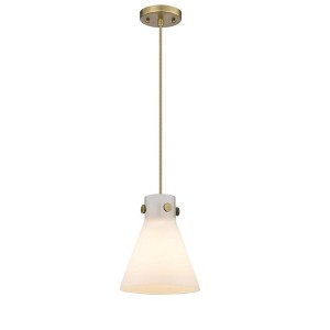 Innovations Lighting Newton Cone 1 - Light Pendant in  Brushed Brass - 1 of 1