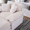 Kumasinova 56.33" Corduroy Single Sofa Chair with a Ottoman & 2 Toss Pillows, Deep Seat Couch for Living Room, Modular Sectional Sofa - 3 of 4